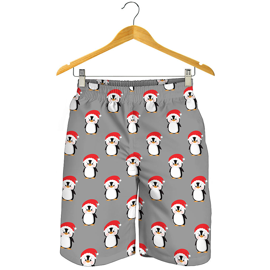 Christmas Santa Penguin Pattern Print Men's Shorts