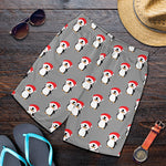 Christmas Santa Penguin Pattern Print Men's Shorts