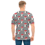 Christmas Santa Penguin Pattern Print Men's T-Shirt