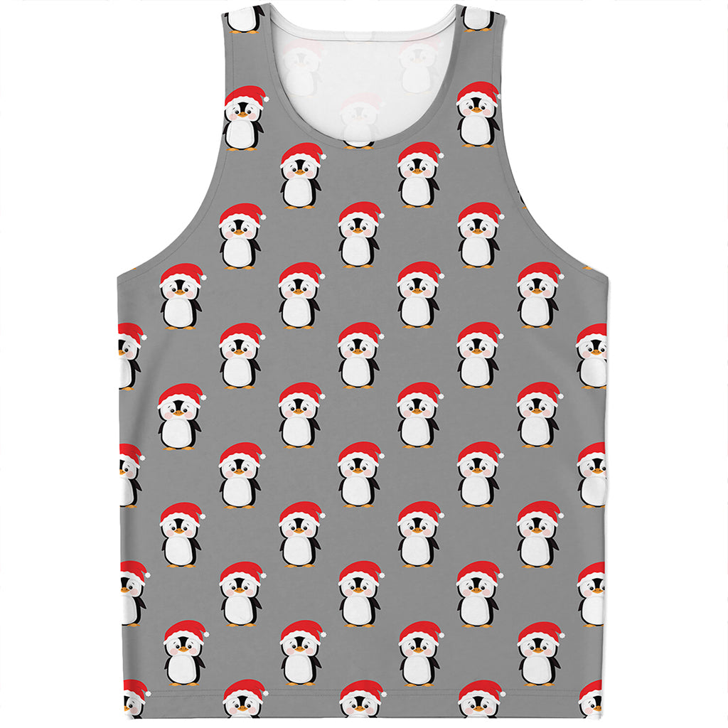 Christmas Santa Penguin Pattern Print Men's Tank Top