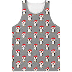 Christmas Santa Penguin Pattern Print Men's Tank Top