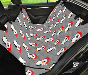 Christmas Santa Penguin Pattern Print Pet Car Back Seat Cover