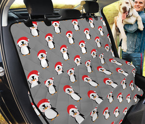 Christmas Santa Penguin Pattern Print Pet Car Back Seat Cover