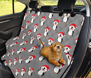 Christmas Santa Penguin Pattern Print Pet Car Back Seat Cover