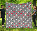 Christmas Santa Penguin Pattern Print Quilt