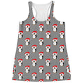 Christmas Santa Penguin Pattern Print Women's Racerback Tank Top