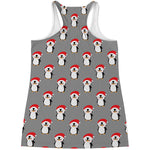 Christmas Santa Penguin Pattern Print Women's Racerback Tank Top