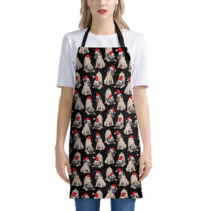 Christmas Santa Pug Pattern Print Apron