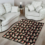 Christmas Santa Pug Pattern Print Area Rug