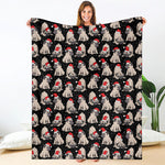 Christmas Santa Pug Pattern Print Blanket