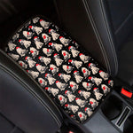 Christmas Santa Pug Pattern Print Car Center Console Cover