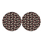 Christmas Santa Pug Pattern Print Car Coasters