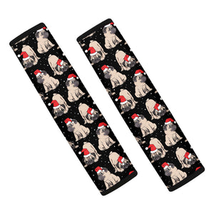 Christmas Santa Pug Pattern Print Car Seat Belt Covers