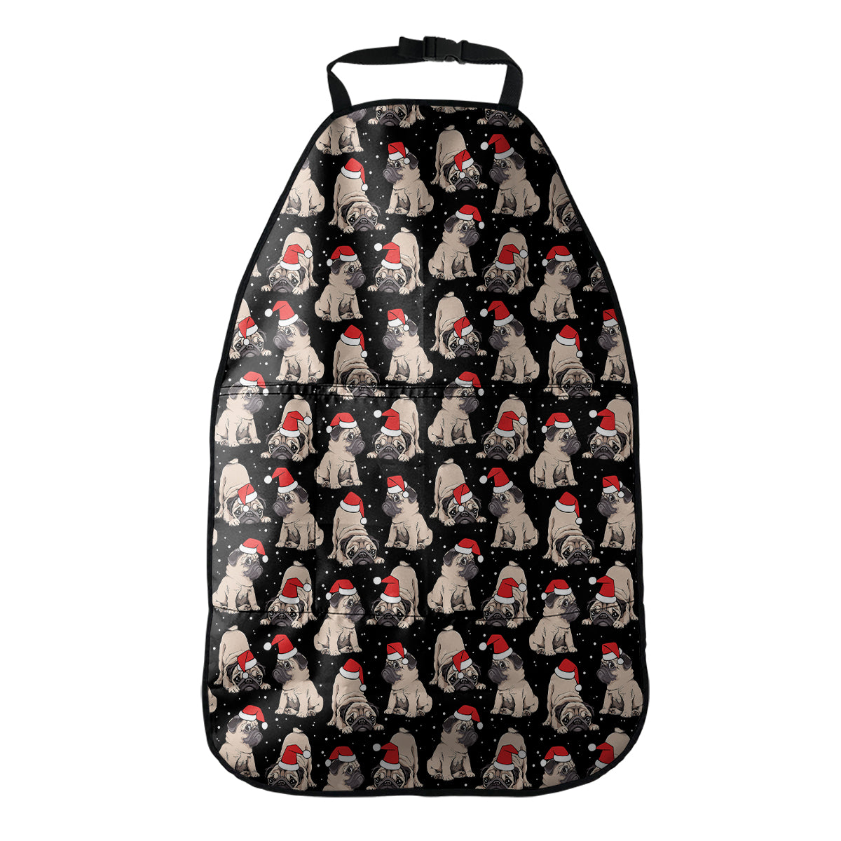 Christmas Santa Pug Pattern Print Car Seat Organizers