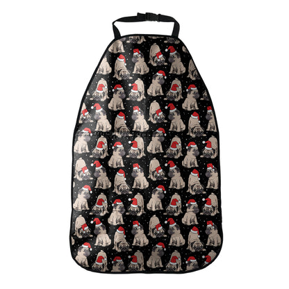Christmas Santa Pug Pattern Print Car Seat Organizers