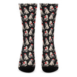 Christmas Santa Pug Pattern Print Crew Socks