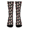 Christmas Santa Pug Pattern Print Crew Socks