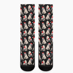 Christmas Santa Pug Pattern Print Crew Socks