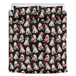 Christmas Santa Pug Pattern Print Duvet Cover Bedding Set