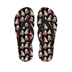 Christmas Santa Pug Pattern Print Flip Flops