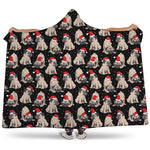 Christmas Santa Pug Pattern Print Hooded Blanket