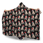 Christmas Santa Pug Pattern Print Hooded Blanket