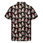 Christmas Santa Pug Pattern Print Men's Short Sleeve Shirt