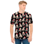 Christmas Santa Pug Pattern Print Men's T-Shirt