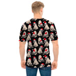 Christmas Santa Pug Pattern Print Men's T-Shirt