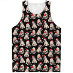 Christmas Santa Pug Pattern Print Men's Tank Top