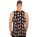 Christmas Santa Pug Pattern Print Men's Tank Top
