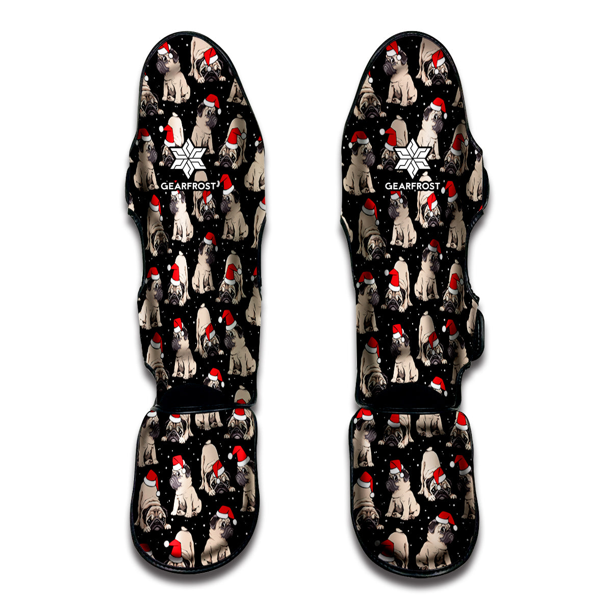 Christmas Santa Pug Pattern Print Muay Thai Shin Guard