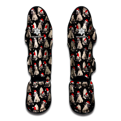 Christmas Santa Pug Pattern Print Muay Thai Shin Guard