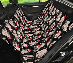 Christmas Santa Pug Pattern Print Pet Car Back Seat Cover