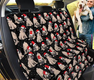 Christmas Santa Pug Pattern Print Pet Car Back Seat Cover