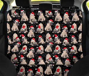 Christmas Santa Pug Pattern Print Pet Car Back Seat Cover