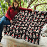 Christmas Santa Pug Pattern Print Quilt