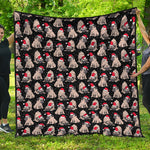 Christmas Santa Pug Pattern Print Quilt