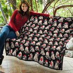 Christmas Santa Pug Pattern Print Quilt