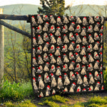 Christmas Santa Pug Pattern Print Quilt