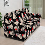 Christmas Santa Pug Pattern Print Sofa Cover