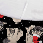 Christmas Santa Pug Pattern Print Sofa Cover