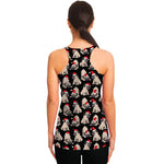 Christmas Santa Pug Pattern Print Women's Racerback Tank Top