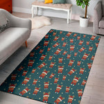 Christmas Santa Reindeer Pattern Print Area Rug