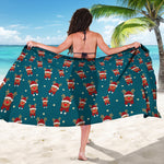 Christmas Santa Reindeer Pattern Print Beach Sarong Wrap