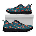 Christmas Santa Reindeer Pattern Print Black Running Shoes
