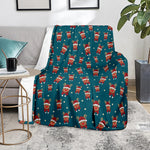 Christmas Santa Reindeer Pattern Print Blanket