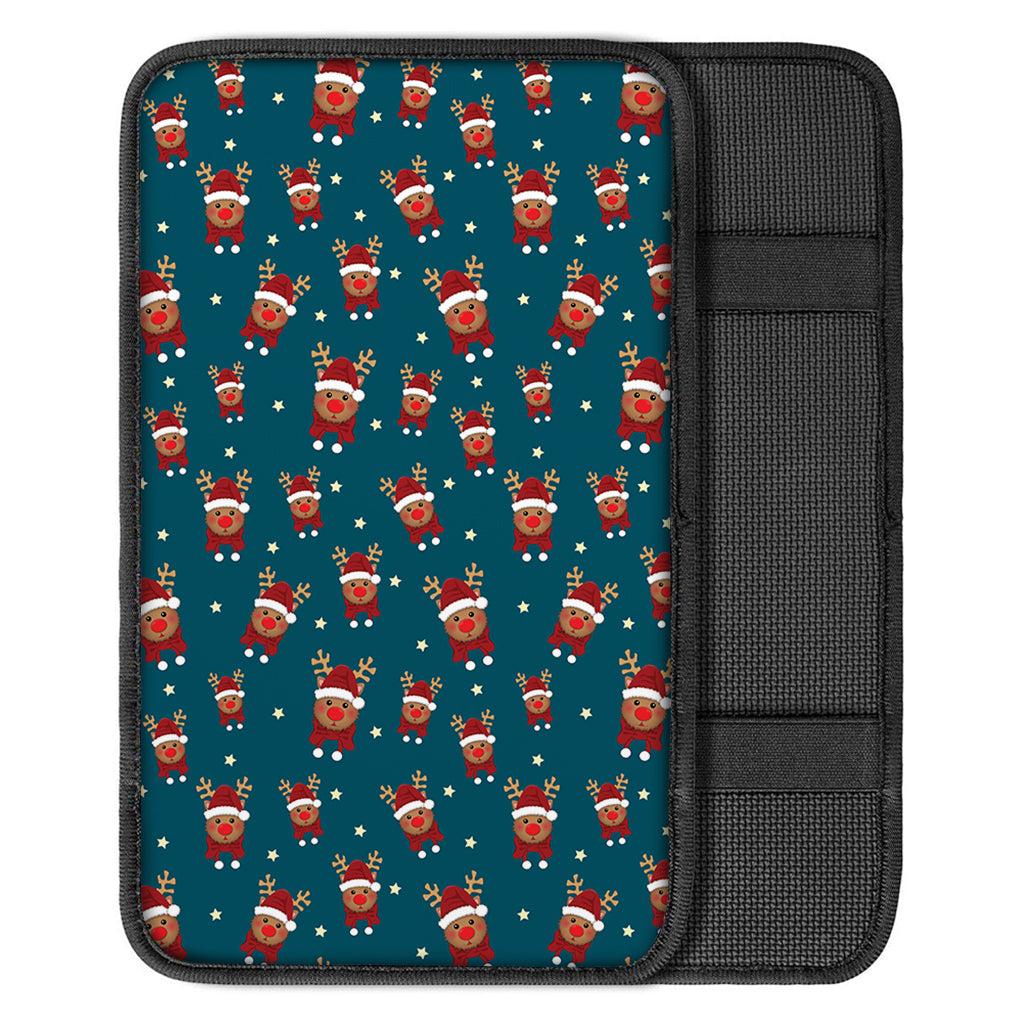 Christmas Santa Reindeer Pattern Print Car Center Console Cover