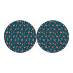 Christmas Santa Reindeer Pattern Print Car Coasters