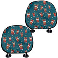 Christmas Santa Reindeer Pattern Print Car Headrest Covers